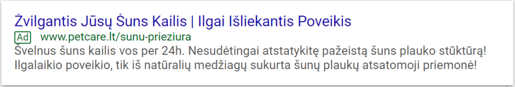 teisinga šunų reklama